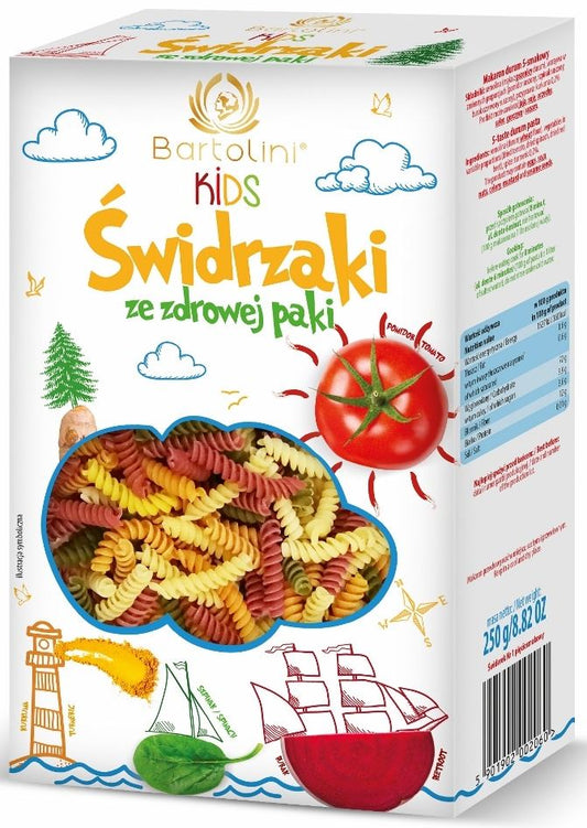 MAKARON (SEMOLINOWY Z SUSZONYMI WARZYWAMI) DLA DZIECI ŚWIDRZAKI 250 g - BARTOLINI-0