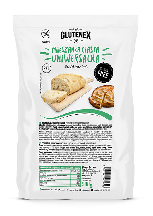 MIESZANKA CIASTA UNIWERSALNA NISKOBIAŁKOWA BEZGLUTENOWA 500 g - GLUTENEX-0