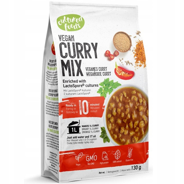 MIESZANKA NA DANIE CURRY WEGAŃSKIE BEZGLUTENOWE 130 g - CULTURED FOODS-0