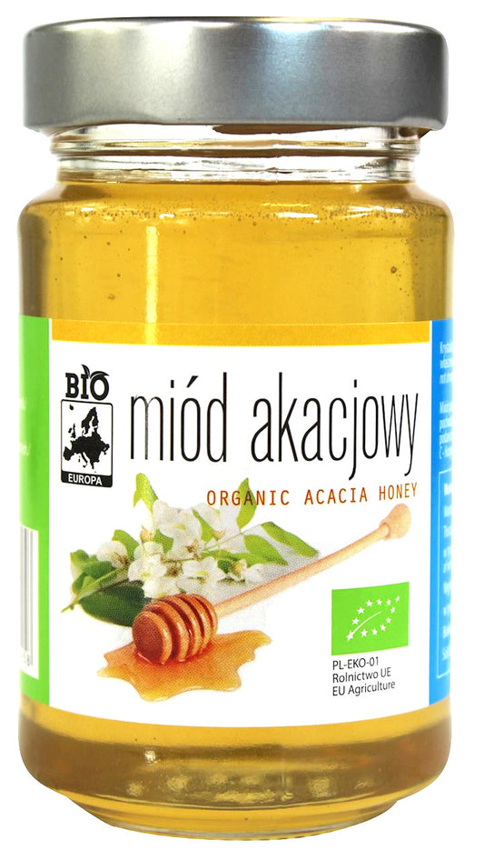 MIÓD NEKTAROWY AKACJOWY BIO 300 g - BIO PLANET-0