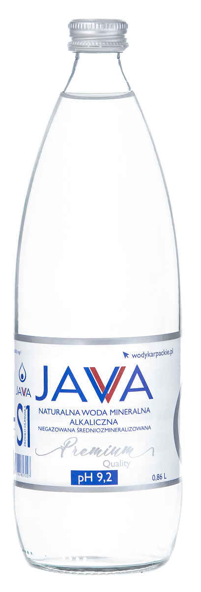 NATURALNA WODA MINERALNA ALKALICZNA NIEGAZOWANA 860 ml (SZKŁO) - JAVA-0