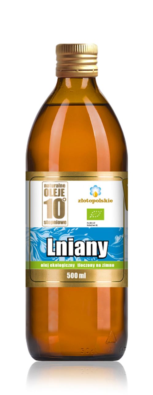 OLEJ LNIANY TŁOCZONY NA ZIMNO BIO 500 ml - ZŁOTO POLSKIE-0