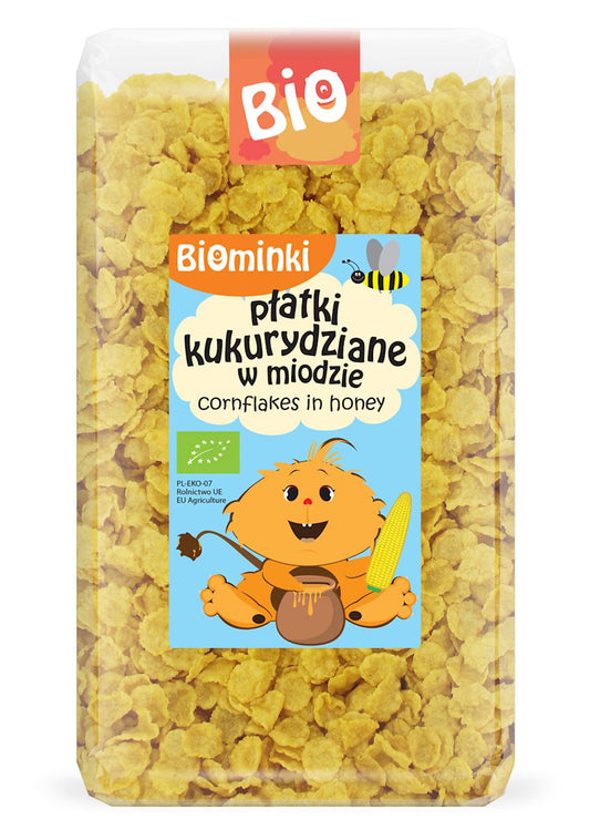 PŁATKI KUKURYDZIANE W MIODZIE BIO 300 g - BIOMINKI-0