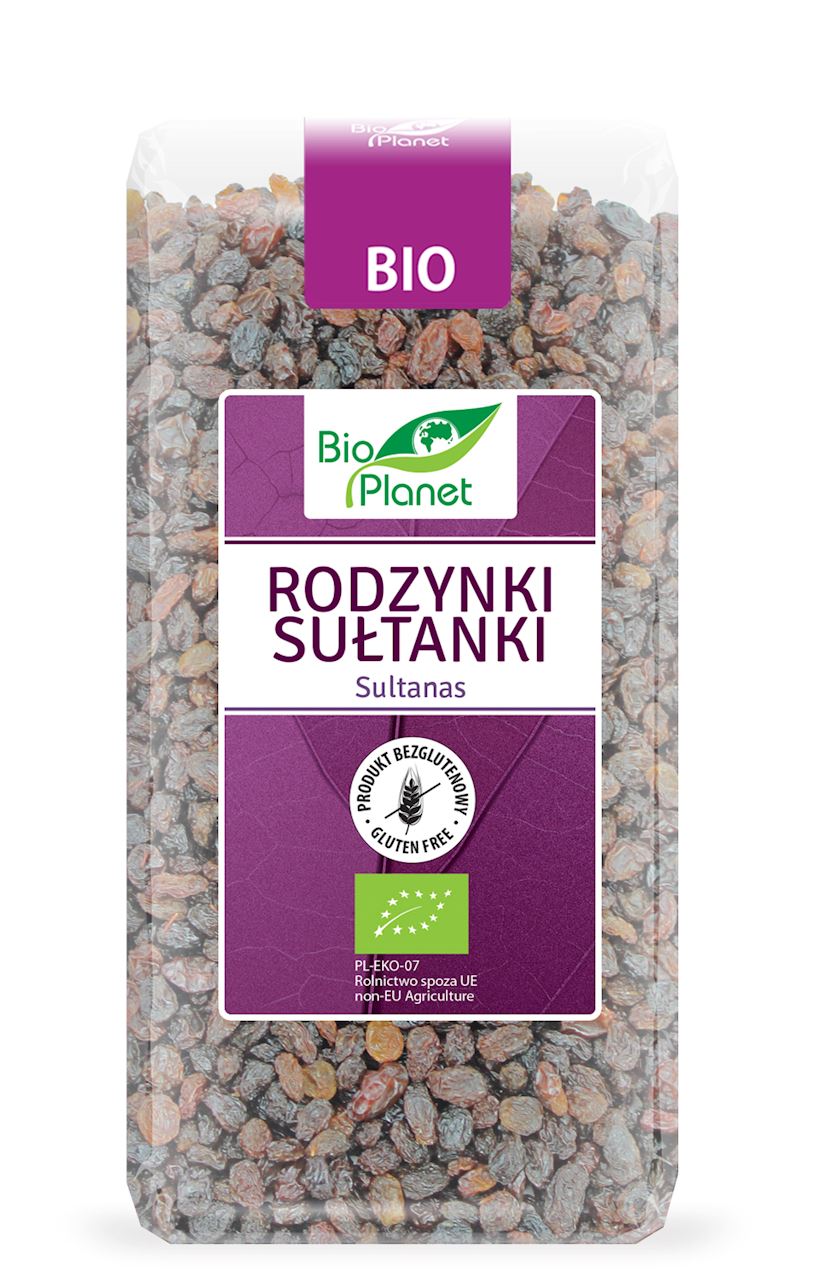 RODZYNKI SUŁTANKI BEZGLUTENOWE BIO 400 g - BIO PLANET-0