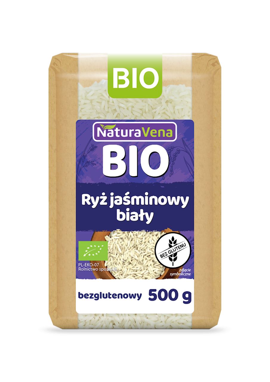 RYŻ JAŚMINOWY BIAŁY BEZGLUTENOWY BIO 500 g - NATURAVENA-0