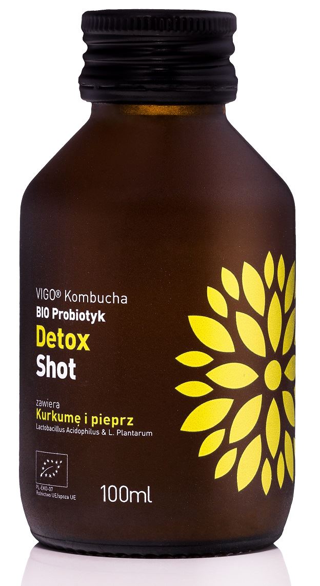 SHOT KOMBUCHA PROBIOTYK DETOX BEZGLUTENOWY BIO 100 ml - VIGO-0