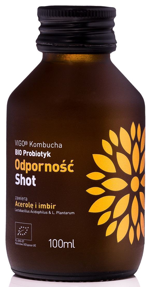 SHOT KOMBUCHA PROBIOTYK ODPORNOŚĆ BEZGLUTENOWY BIO 100 ml - VIGO-0