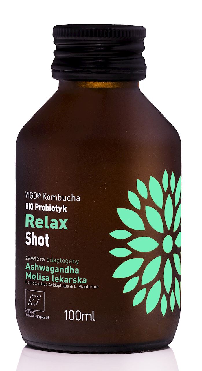 SHOT KOMBUCHA PROBIOTYK RELAX BEZGLUTENOWY BIO 100 ml - VIGO-0