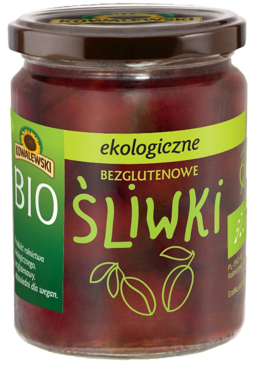 ŚLIWKI MARYNOWANE BEZGLUTENOWE BIO 500 g (280 g) - KOWALEWSKI-0