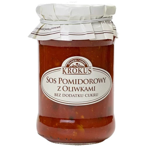 SOS POMIDOROWY Z OLIWKAMI BEZ DODATKU CUKRU 340 g - KROKUS-0