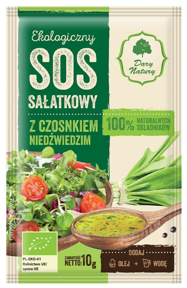 SOS SAŁATKOWY Z CZOSNKIEM NIEDŹWIEDZIM BIO 10 g - DARY NATURY-0