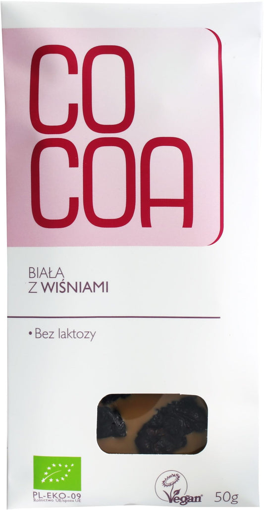 TABLICZKA BIAŁA Z WIŚNIAMI BIO 50 g - COCOA-0