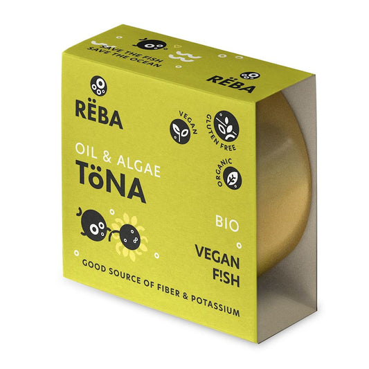 WEGAŃSKA ALTERNATYWA TUŃCZYKA W OLEJU SŁONECZNIKOWYM BEZGLUTENOWA (OIL  ALGAE TONA) BIO 150 g - REBA-0