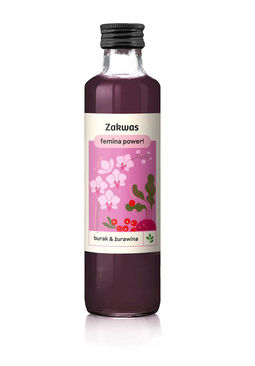 ZAKWAS Z BURAKA Z ŻURAWINĄ "FEMINA POWER" BIO 250 ml - DELIKATNA (ZAKWASOWNIA)-0