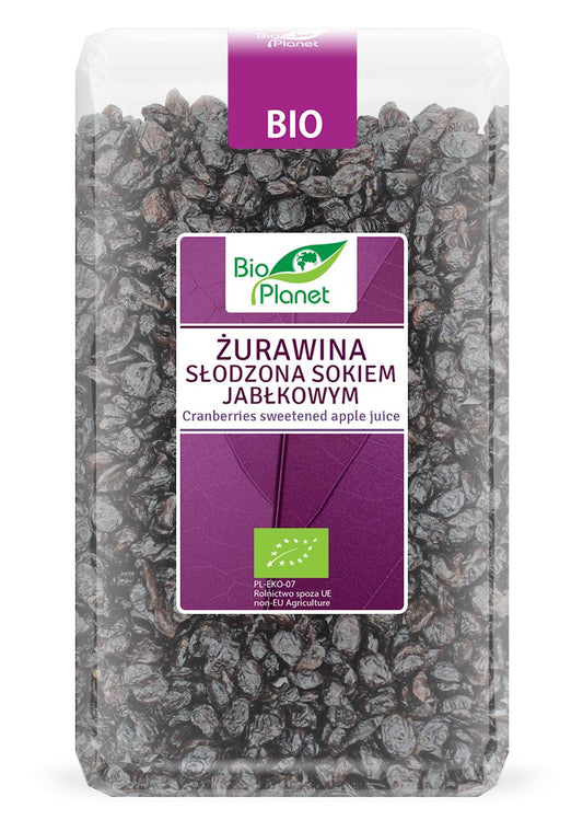 ŻURAWINA SŁODZONA SOKIEM JABŁKOWYM BIO 1 kg - BIO PLANET-0