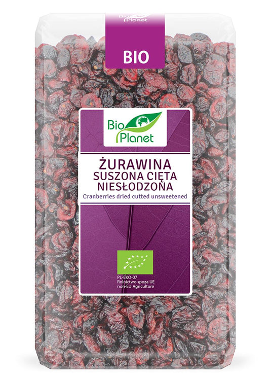 ŻURAWINA SUSZONA CIĘTA NIESŁODZONA BIO 1 kg - BIO PLANET-0