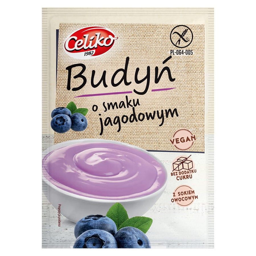 Budyń o smaku jagodowym bez glutenu Celiko, 40g-0