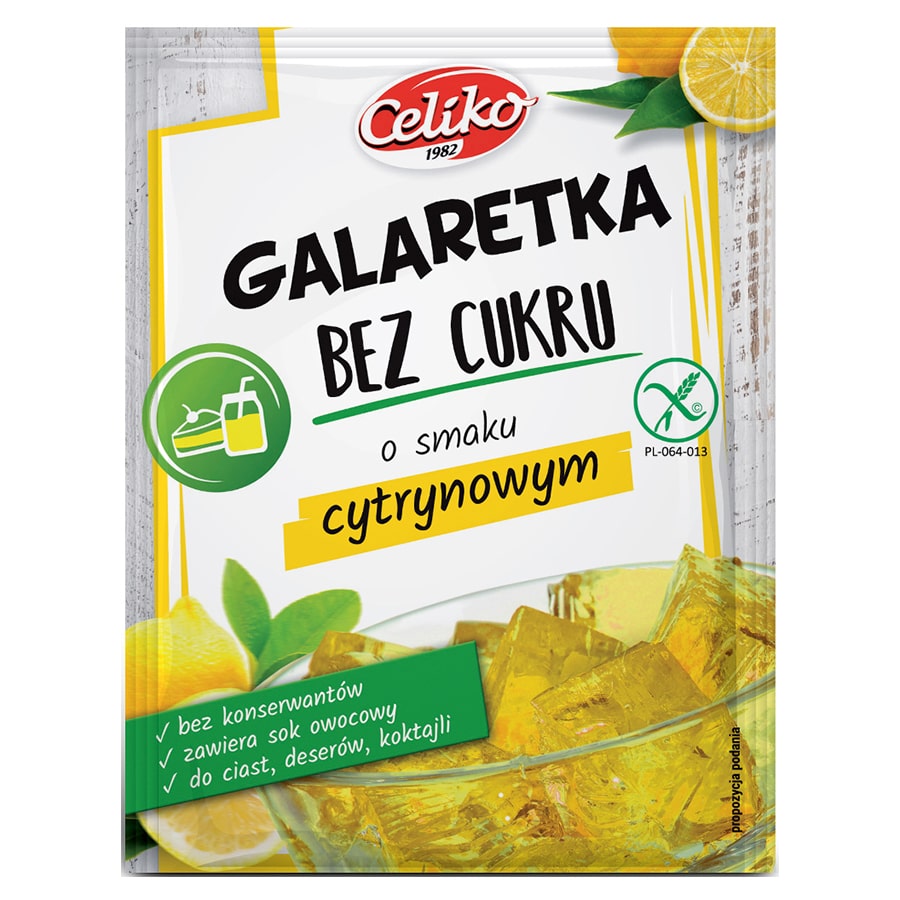 Galaretka bez cukru cytrynowa bez glutenu Celiko 14g-0