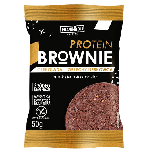 Protein Brownie Czekolada i Orzech Nerkowca Frank&Oli, 50g-0