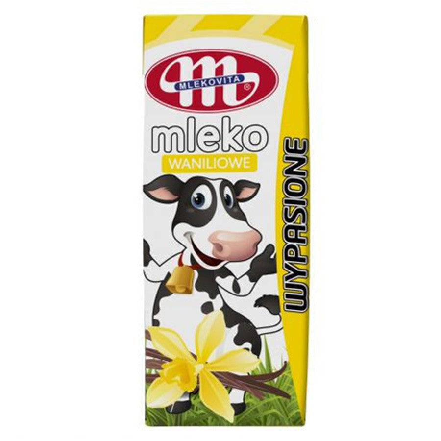 Mleko UHT Wypasione o smaku waniliowym Mlekovita, 200ml-0