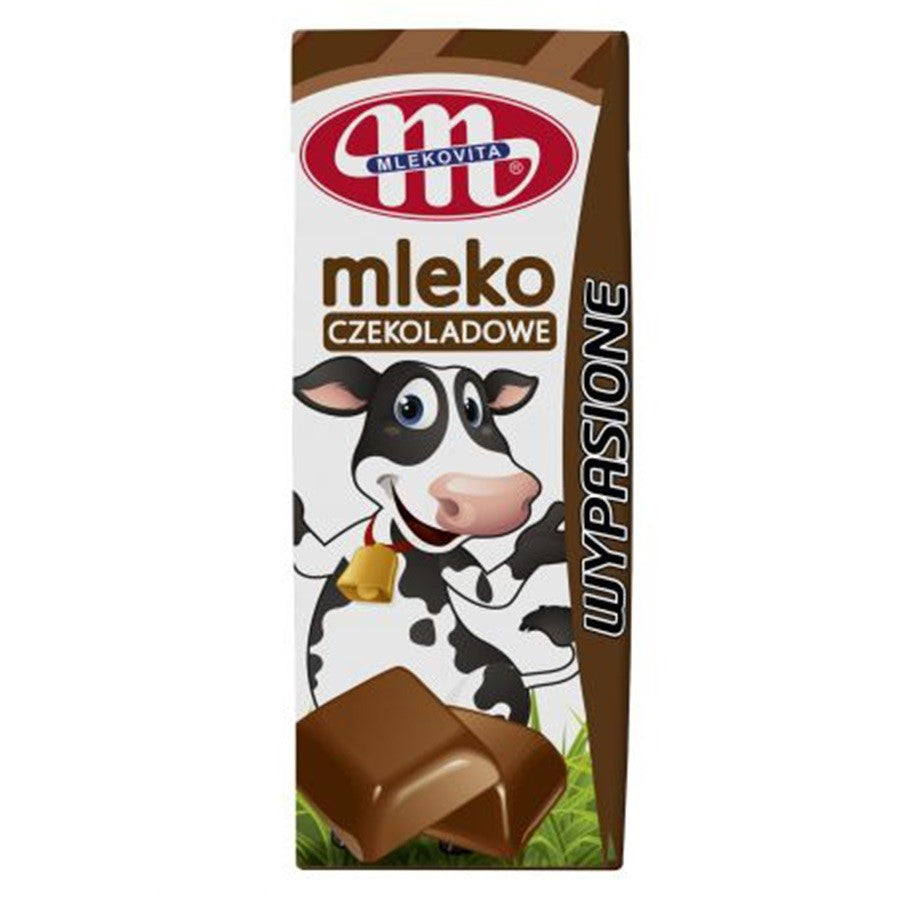 Mleko UHT Wypasione o smaku czekoladowym Mlekovita, 200ml-0