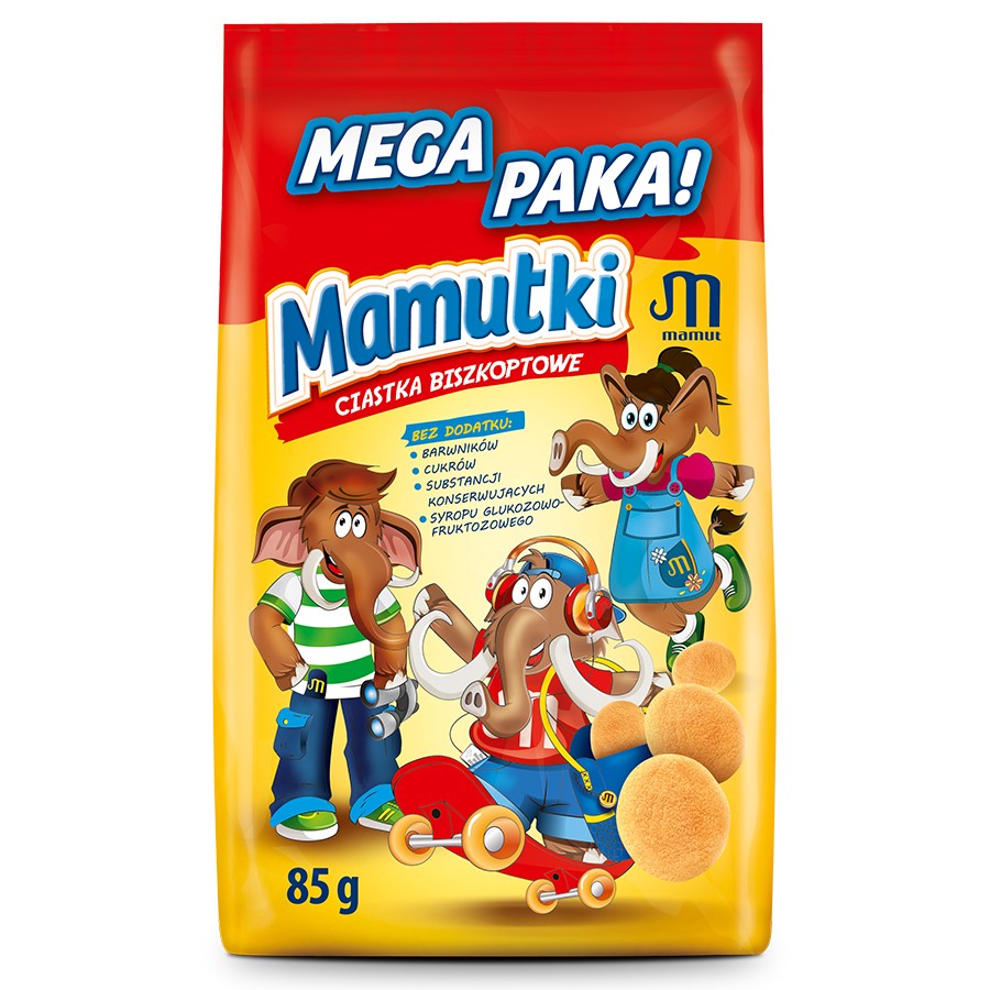 Mamutki - ciastka biszkoptowe bez dodatku cukru 85g-0