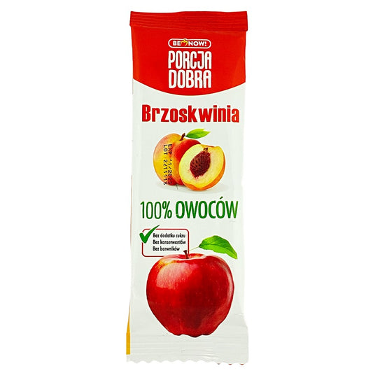 Przekąska jabłkowo-brzoskwiniowa Porcja Dobra, 16g-0