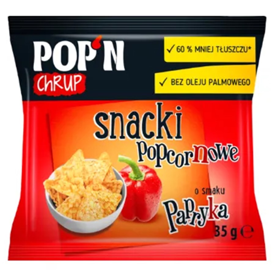 POP'N Chrup snacki popcornowe paprykowe Sante 35g-0