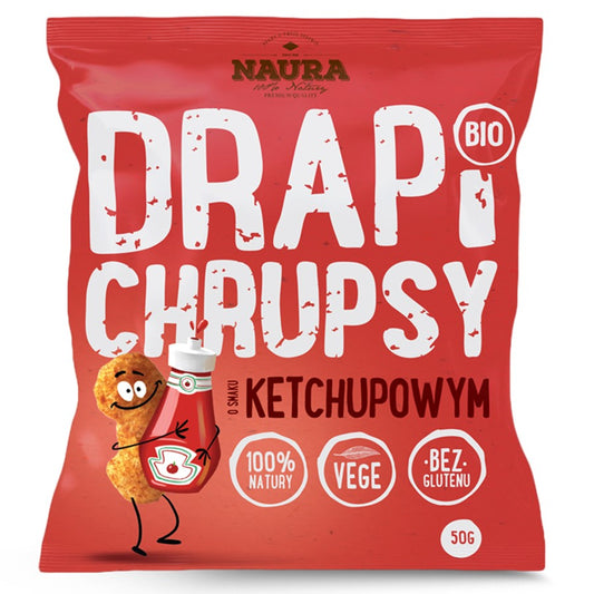 Chrupki Drapi Chrupsy o smaku ketchupowym Naura BIO, 50g-0