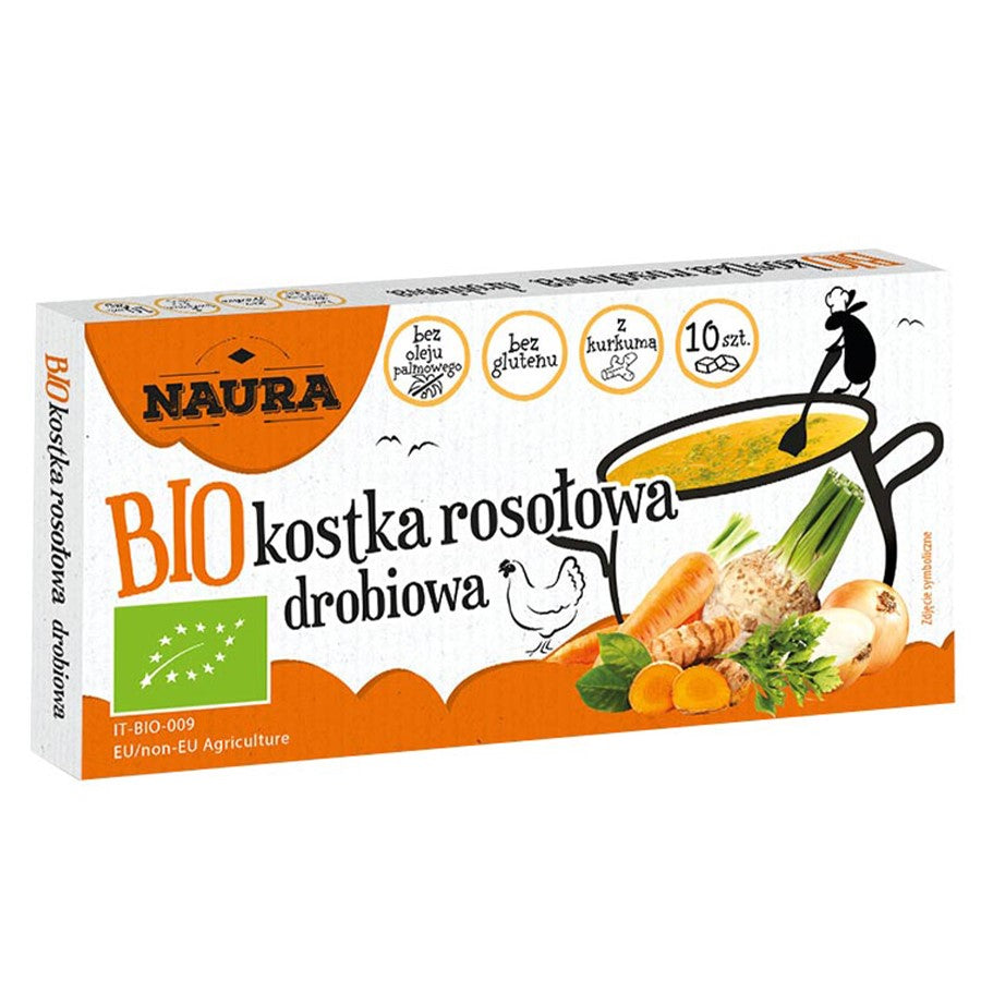 Kostka rosołowa drobiowa Naura BIO, 100g-0