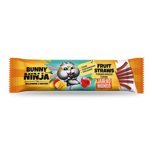 Przekąska owocowa o smaku jabłko-mango Fruit Straws Bunny Ninja, 16 g-0