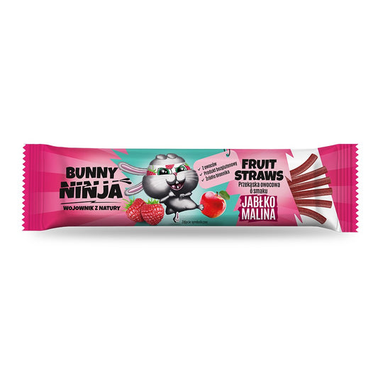 Przekąska owocowa o smaku jabłko-malina Fruit Straws Bunny Ninja, 16 g-0