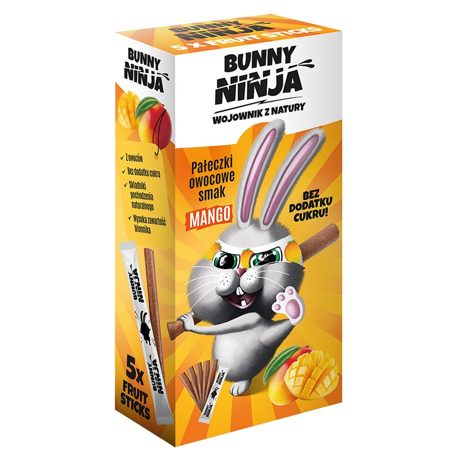 Przekąski owocowe w kształcie pałeczek o smaku mango Bunny Ninja, 5x10g-0