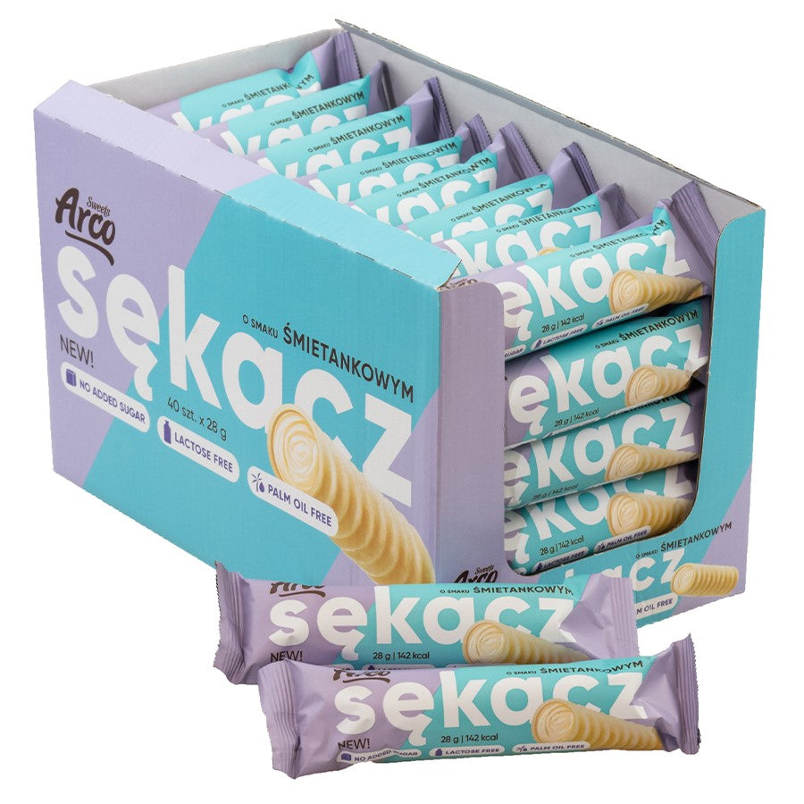 Sękacz o smaku śmietankowym bez cukru, bez laktozy Arco Sweets 28g-1