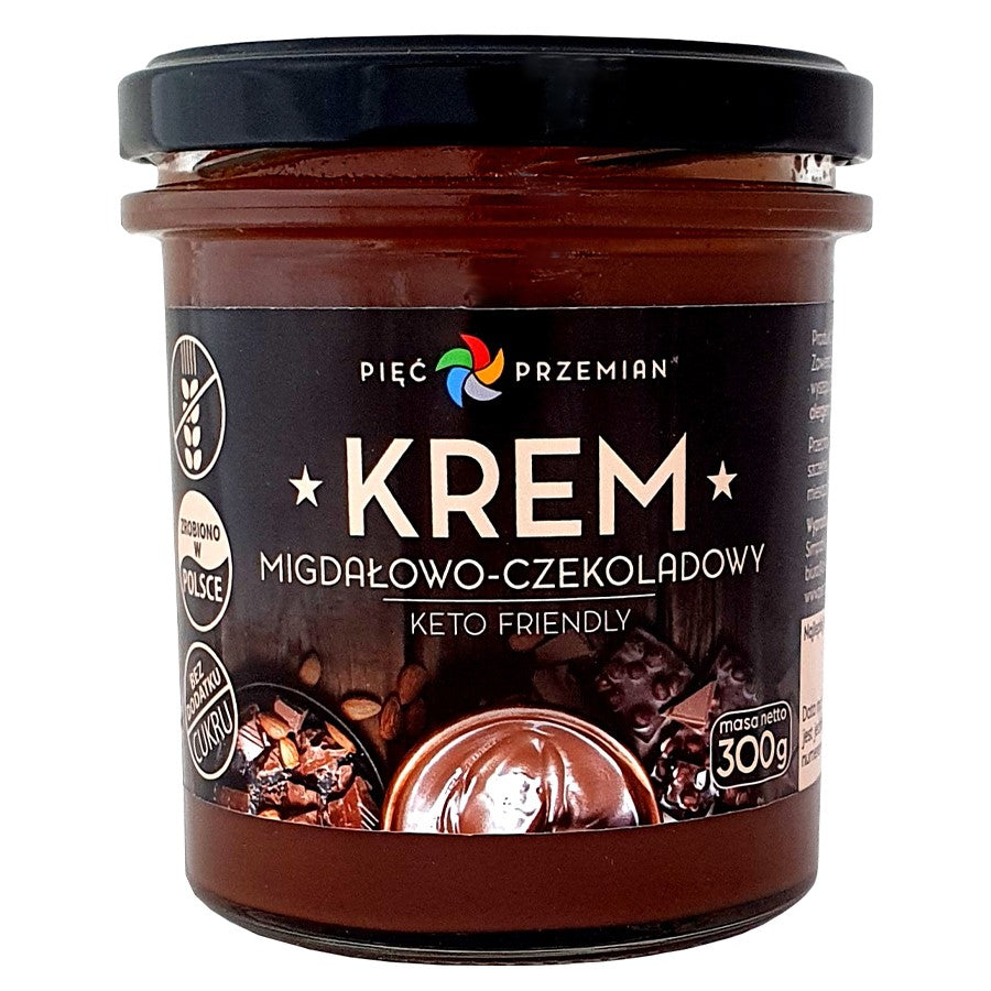 Krem migdałowo-czekoladowy KETO Pięć Przemian, 300g-0