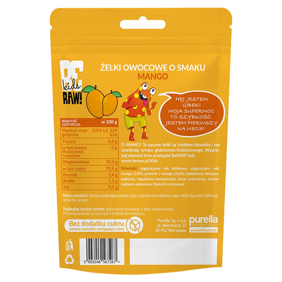 Żelki Mango BeRAW Kids, 35g-1