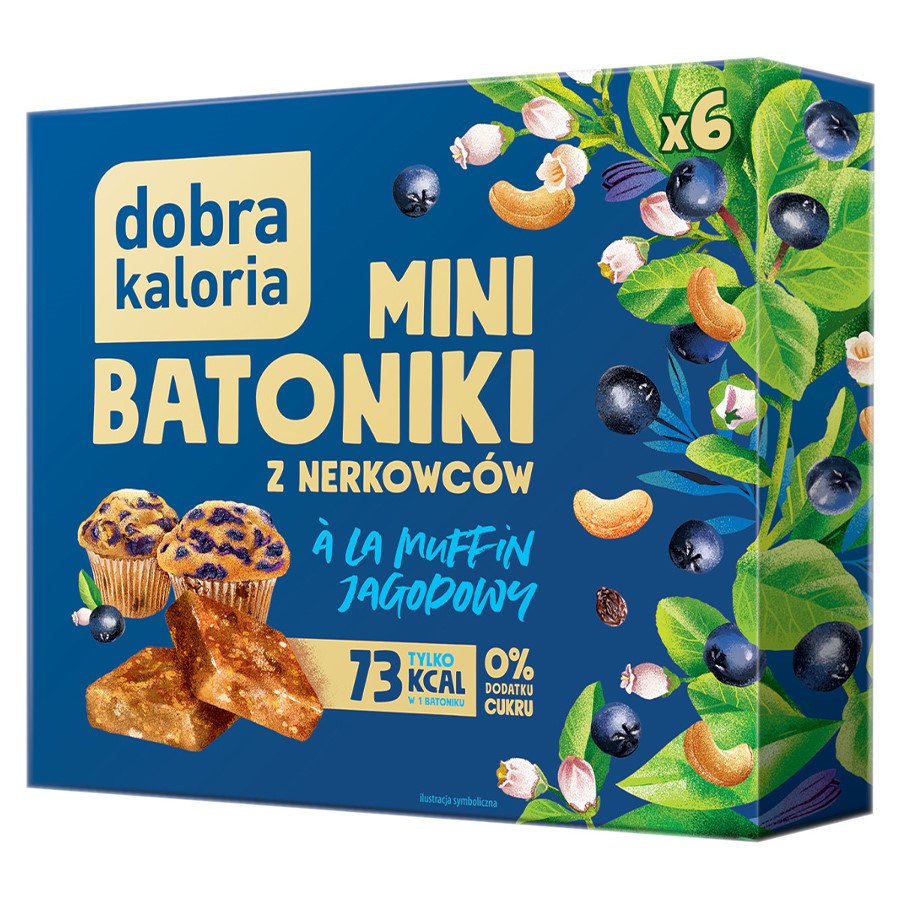 Minibatoniki z nerkowców - muffin jagodowy Dobra Kaloria 6x17g-0