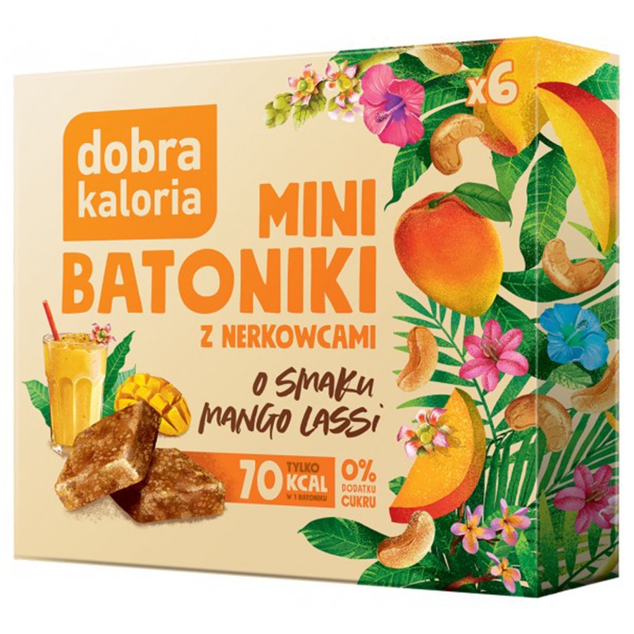 Minibatoniki z nerkowców - mango lassi Dobra Kaloria, 102g-0