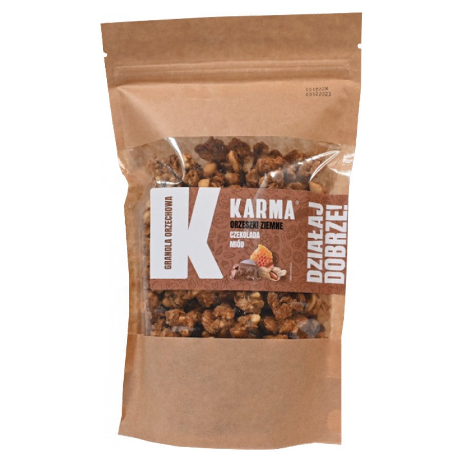 GRANOLA ORZECHOWA - orzeszki ziemne, czekolada, miód Karma, 400g-0