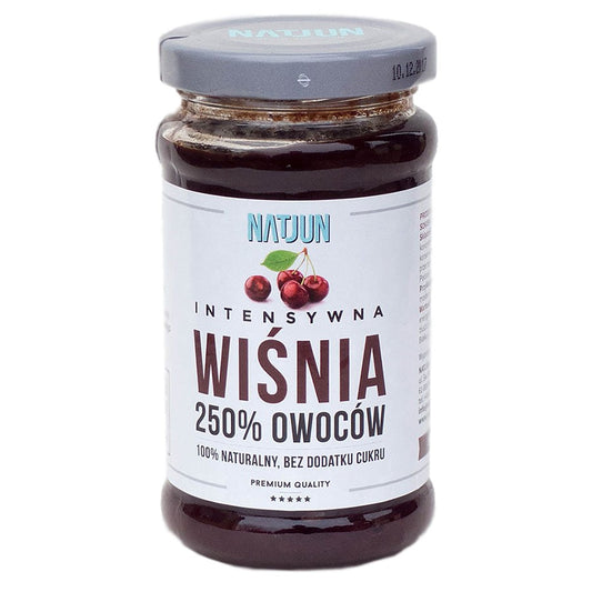 Konfitura wiśnia bez dodatku cukru 250% owoców Natjun, 240g-0