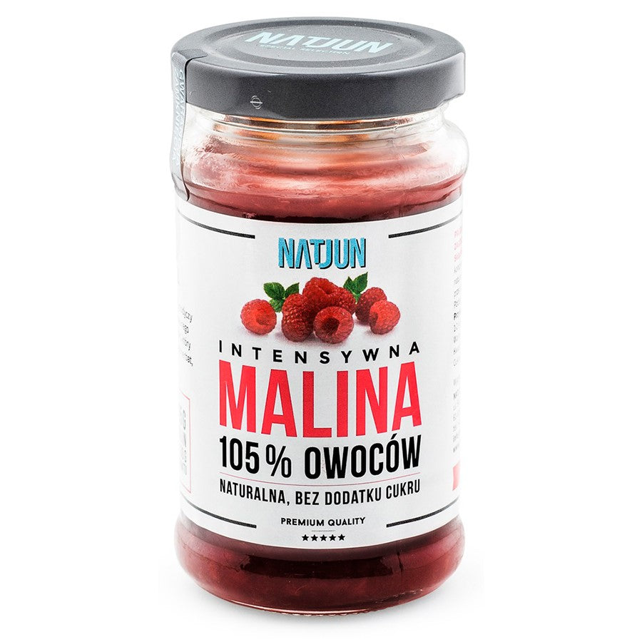 Konfitura malina bez dodatku cukru 125% owoców Natjun, 240g-0