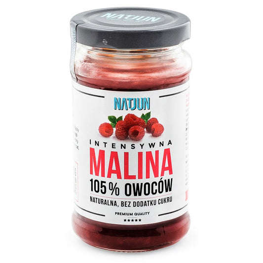 Konfitura malina bez dodatku cukru 125% owoców Natjun, 240g-0