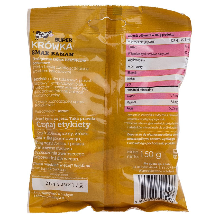 Krówki bezmleczne bananowe bezglutenowe Super Krówka BIO 150g-1