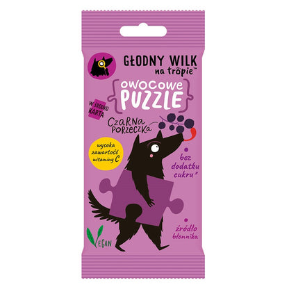 Owocowe puzzle żelki z naturalną witaminą C - czarna porzeczka Głodny Wilk 20g-0