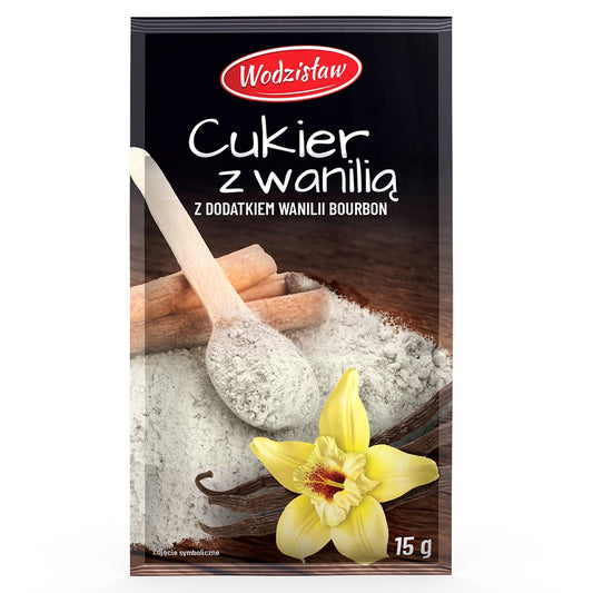 Cukier z wanilią 4,3% z dodatkiem wanilii burbon Wodzisław, 15g-0