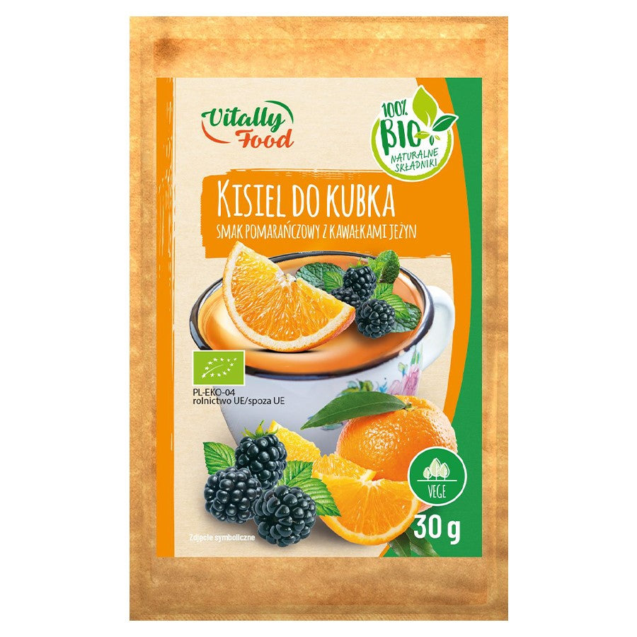 Kisiel do kubka pomarańczowy z owocami Vitally Food BIO, 30g-0