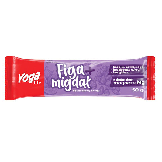 BATON OWOCOWY FIGA - MIGDAŁ Z MAGNEZEM 50 g - YOGA LIFE-0