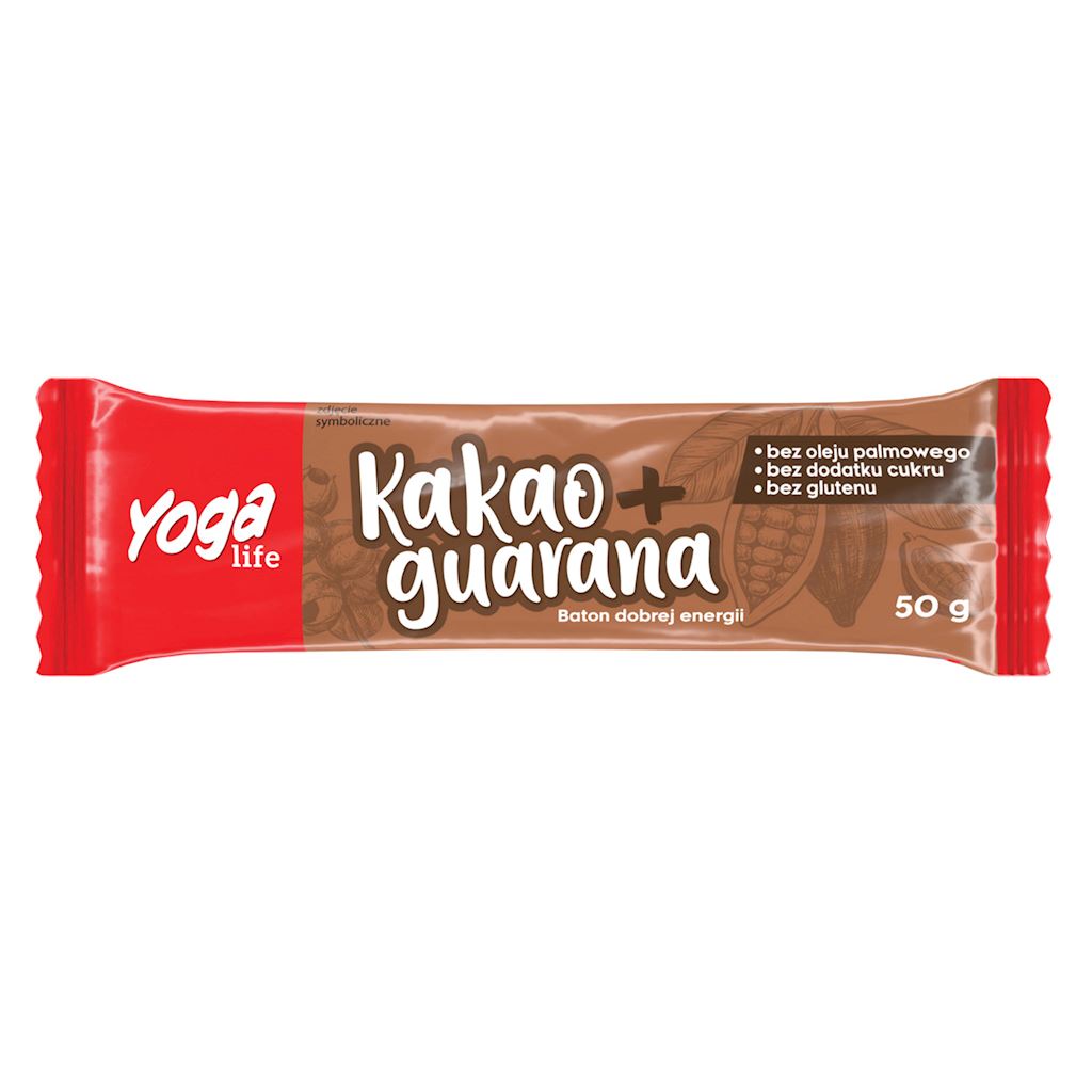 BATON OWOCOWY KAKAO Z GUARANĄ 50 g - YOGA LIFE-0