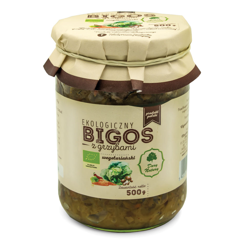 BIGOS WEGETARIAŃSKI Z GRZYBAMI BIO 500 g - DARY NATURY-0