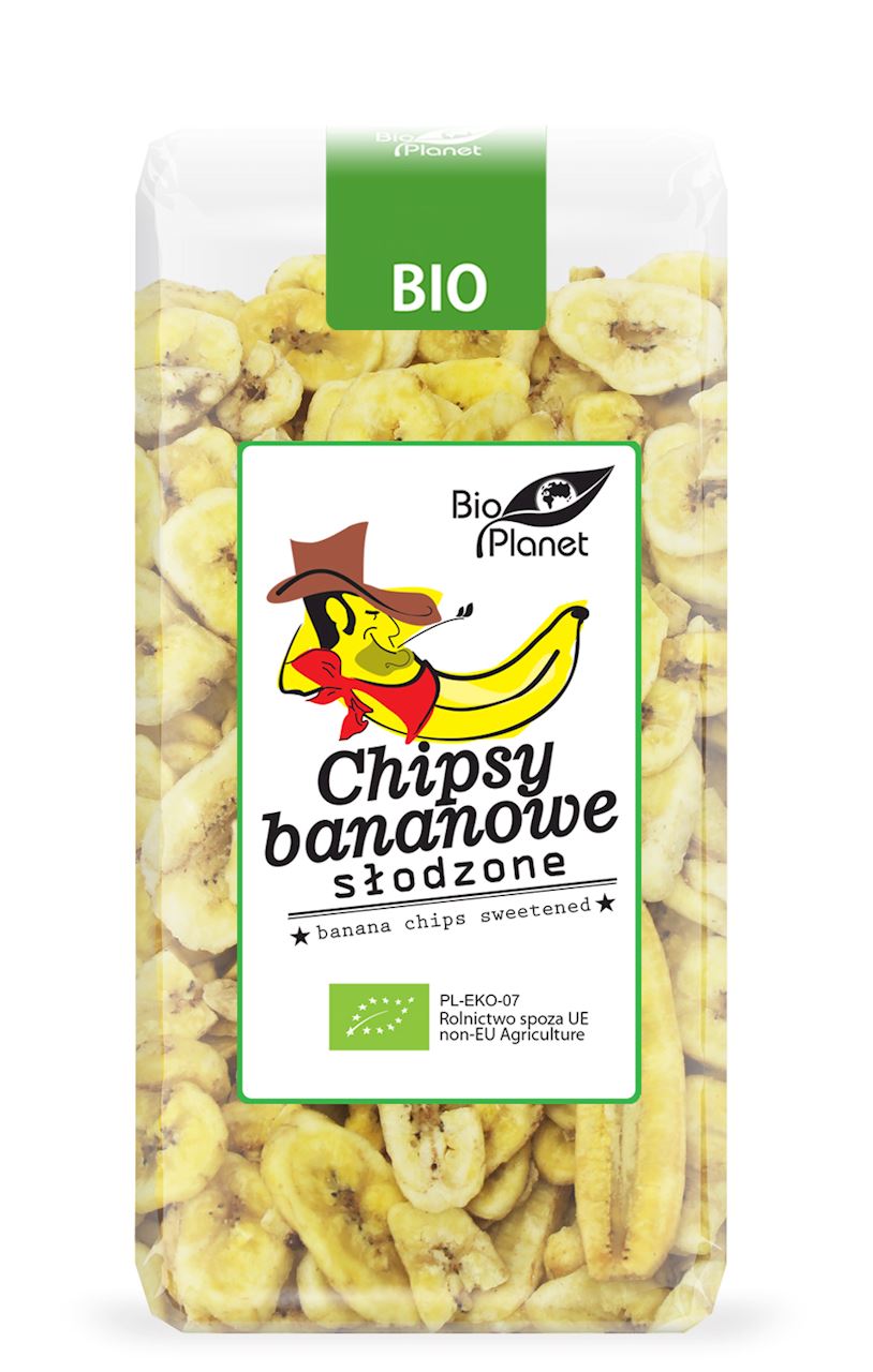 CHIPSY BANANOWE SŁODZONE BIO 150 g - BIO PLANET-0